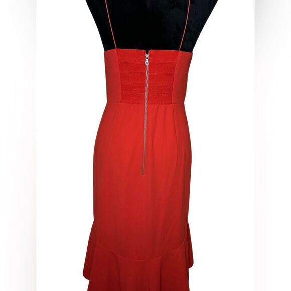 Alice+Olivia Amina Plunging Sweetheart Body-con Dress In Perfect Poppy sz 8 - Picture 10 of 16